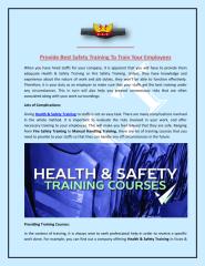 Provide Best Safety Training To Train Your Employees.pdf