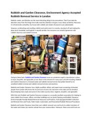 Rubbish and Garden Clearance, Environment Agency Accepted Rubbish Removal Service in London.docx