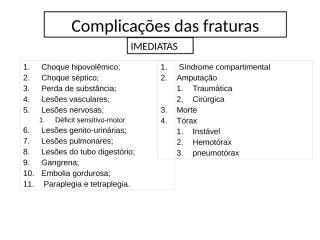 Complicações das fraturas - Print.ppt