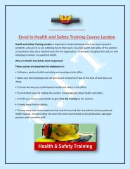 Enrol In Health and Safety Training Course London.pdf