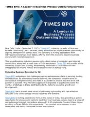 TIMES BPO A Leader in Business Process Outsourcing Services.pdf